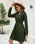 Vestito Midi Emma Donna – Vestito in Maglia con Scollo a V, Vita Elastica, Maniche Lunghe Elegante