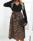 Camille Abito Midi Donna – Abito Svasato con Scollo a V, Cintura Annodata e Maniche Lunghe