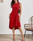 Vestito Midi Elegante da Donna Clara – Abito Senza Maniche con Vita Plissettata
