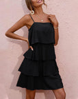 Camille Abito Donna – Abito Maxi Volant Scollo a V Senza Maniche Chiffon Plissé Estate