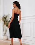 Vestito Midi Lina Donna – Vestito Bustier Senza Maniche Vita Bassa A-Line Estivo Chic