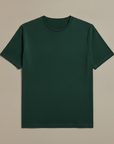 T-shirt Uomo Effetto Fiammato – Texture Slub Casual - Verde Bosco
