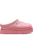 UGG Tazz Love '25 Tropical Pink ciabatte platform donna in pelle scamosciata e montone rosa, vista laterale