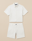 Completo Coordinato Uomo Camicia Oxford e Bermuda - Bianco