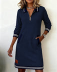 Abito polo donna maniche lunghe – taglio dritto strutturato