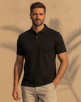 Polo Uomo Tecnica Traspirante – Performance Sport e Quotidiano - Nero - indossato