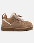 UGG Lowmel Sand sneakers bambino in pelle scamosciata beige sand, vista laterale