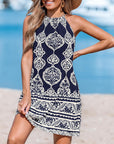 Zoé Abito Donna – Abito Mini Bohemien Collo Halter Schiena Scoperta Stampa Paisley Estate