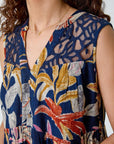 Vestito Lina Donna Cotone – Vestito Floreale Scollo a V Pizzo Gonna a Volant Estate Elegante