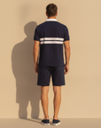 Completo Coordinato Uomo Camicia Colletto a Contrasto e Pantaloncini - vista posteriore
