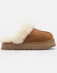 UGG Disquette Chestnut sabot donna in pelle scamosciata e montone marrone chestnut, vista laterale