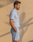 Completo Coordinato Uomo Camicia Oxford e Bermuda - vista laterale