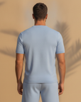Completo Coordinato Uomo Camicia Doppio Ritorto e Pantaloncini - vista posteriore