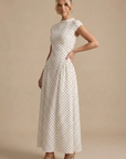 Abito lungo donna in tessuto leggero, a pois — vista 5