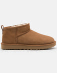 UGG Classic Ultra Mini Chestnut stivaletti donna in pelle scamosciata e montone marrone chestnut, vista laterale