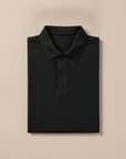 Polo Uomo Micro-Fantasia – Motivo Discreto ed Elegante - Nero
