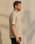 T-shirt Uomo Waffle Knit – Texture Nido d'Ape Elegante - vista laterale