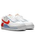 Nike Air Force 1 Low Shadow Bianca con Swoosh Arancione e Blu