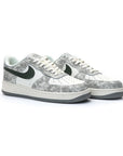 Nike Air Force 1 Low Grigio Marmorizzato con Swoosh Verde Militare