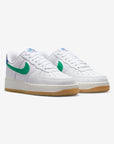 Nike Air Force 1 Low Bianco con Swoosh Verde, Tallone Blu e Suola Gum