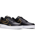 Nike Air Force 1 Low Nero con Doppio Swoosh Oro Metallizzato