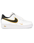 Nike Air Force 1 Low Bianco con Doppio Swoosh Nero e Oro Metallizzato