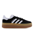 Adidas Gazelle Bold Black Suede sneakers basse platform donna in nero - vista laterale