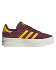 Adidas Gazelle Bold Scarpe Bordeaux con Strisce Oro Donna Platform Vintage