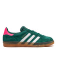 Sneakers Adidas Gazelle Indoor Verde con Dettagli Rosa e Bianche in Suede