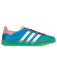 Sneakers Adidas Gazelle x Gucci Multicolor Blu Verde con Suola Trasparente