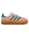Adidas Gazelle Bold Scarpe Rosa con Strisce Verdi Donna Platform Gum