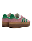 Adidas Gazelle Bold Scarpe Rosa con Strisce Verdi Donna Platform Gum