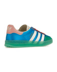 Sneakers Adidas Gazelle x Gucci Multicolor Blu Verde con Suola Trasparente