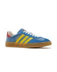 Sneakers Adidas Gazelle x Gucci Azzurro Chiaro con Strisce Gialle in Suede