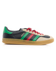 Sneakers Adidas Gazelle x Gucci Nere con Dettagli Rossi e Verdi in Suede