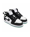 Nike Air Jordan 1 Mid Bambino Panda Bianco Nero Suola Verde