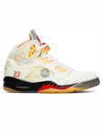 Nike Air Jordan 5 Retro Off-White Sail Bianco Rosso Giallo Uomo