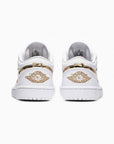 Nike Air Jordan 1 Low Bianca Oro Metallizzato Pelle Premium