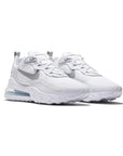 Nike Air Max 270 React Bianca con Dettagli Grigio Fumo Chiaro