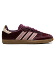 Adidas Samba Maroon Sand Strata Pony sneakers basse uomo e donna in beige bordeaux - vista laterale