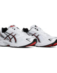 Asics GEL-1130 White Electric Red sneakers uomo e donna in bianco rosso - vista frontale