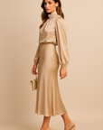 Alexis | Abito midi da donna con collo alto