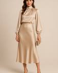 Alexis | Abito midi da donna con collo alto