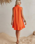 Amelia | Vestito Mini Donna Senza Maniche con Mezza Cerniera e Volant