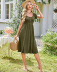 Abito Donna Maloi – Girocollo, Taglio A-Line Midi e Vita Elastica con Tasche Estate