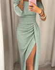 Ashley | Abito midi elegante da donna con spalle scoperte