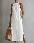 Ava | Vestito midi senza maniche ricamato da donna