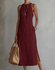 Ava | Vestito midi senza maniche ricamato da donna