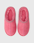 UGG Tasman II Pink Bloom ciabatte chiuse donna in pelle scamosciata e montone rosa, vista posteriore