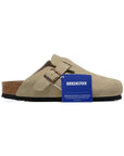 Birkenstock Boston Oat ciabatte unisex in beige avena - vista laterale